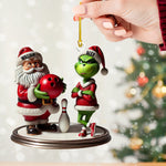 Blisscorners Bowling Santa And ELF Home Decor Christmas Ornament, Personalized Ornament2D Flat LM2211