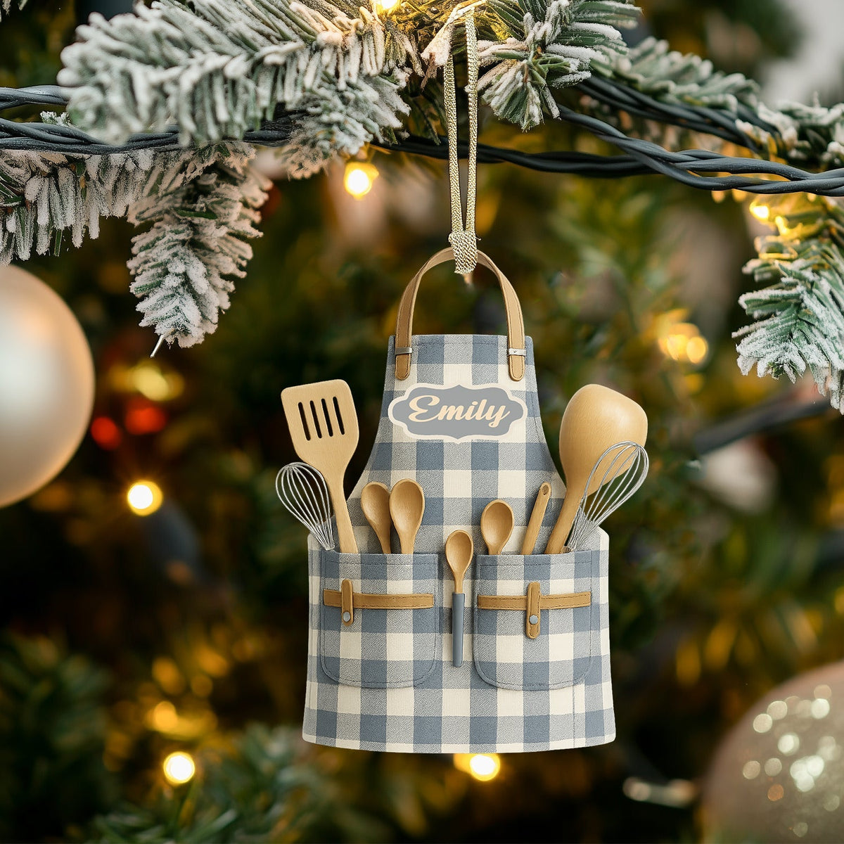 Blisscorners Apron Christmas, Home Decor, Christmas Ornament, Personalized Ornament2D Flat LM2111