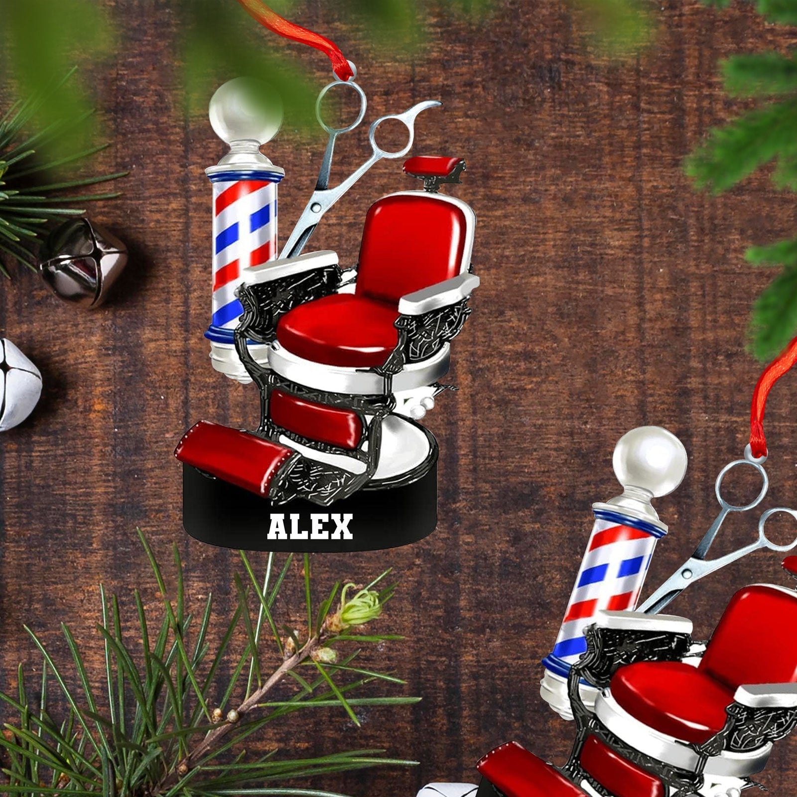 Blisscorners Custom Barber Chair Ornament, Personalized Ornament2D Flat LM2211