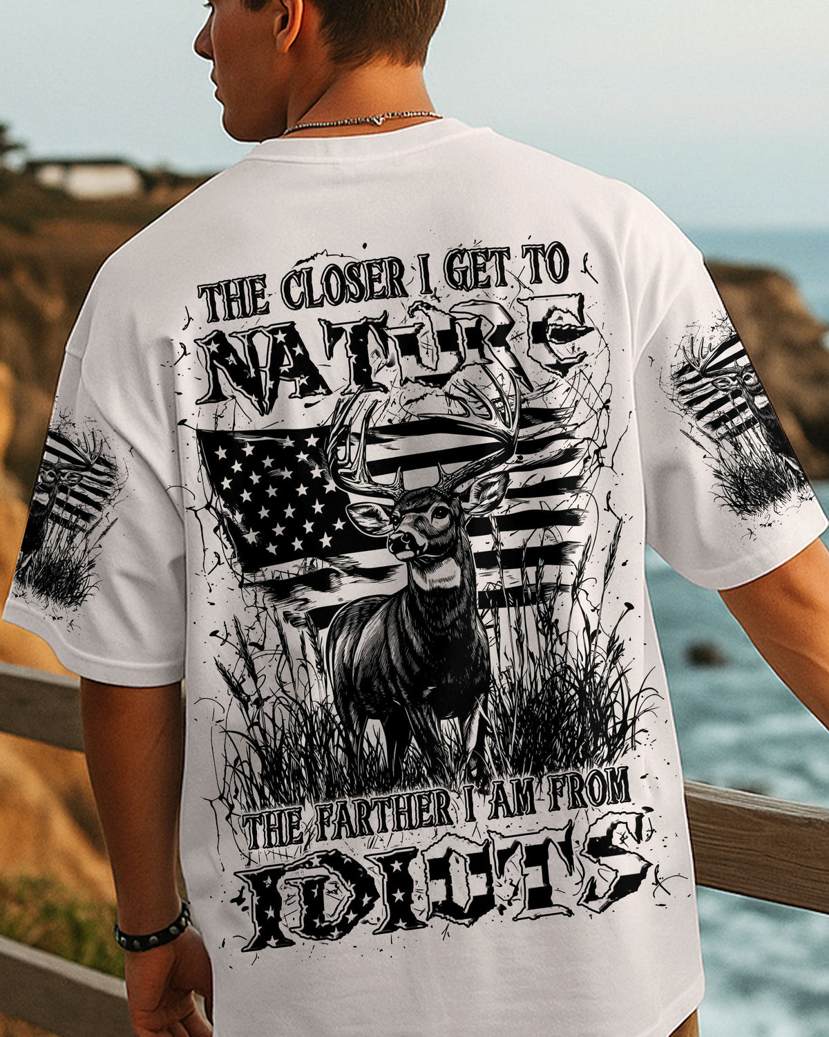 BLISSCORNERS THE CLOSER I GET TO NATURE DEER HUNTING ALL OVER PRINT