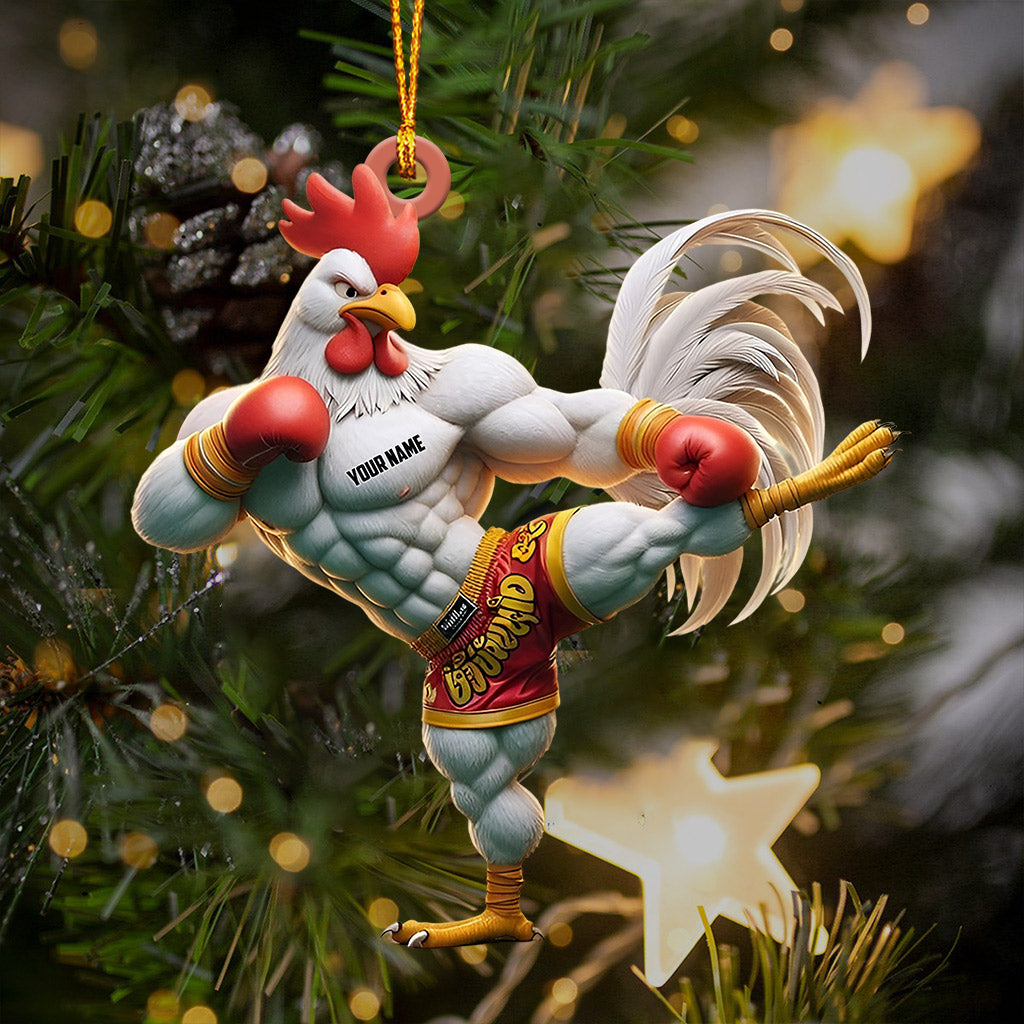 Blisscorners Chicken Muay Thai Christmas Ornament, Personalized Ornament2D Flat LM2211