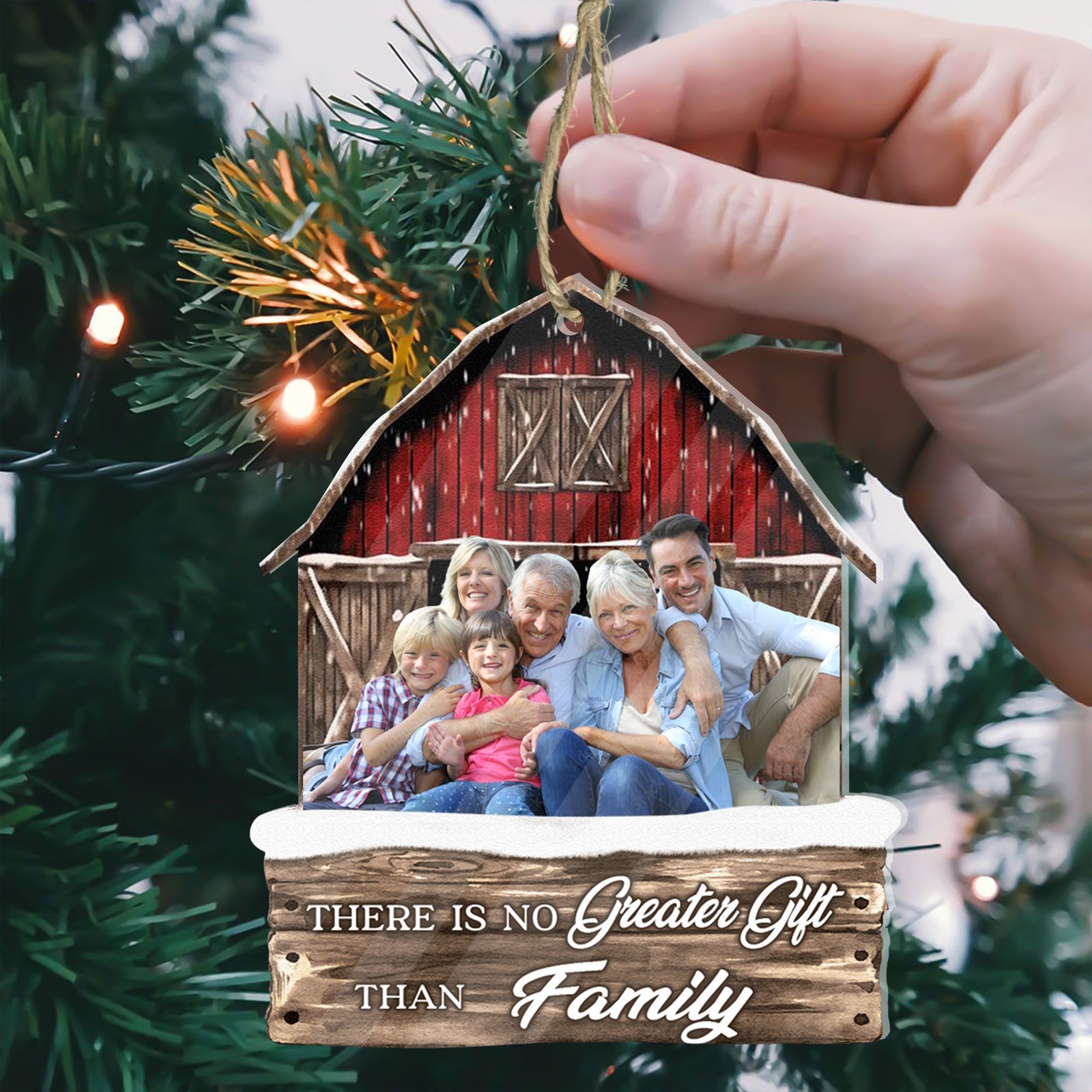 Blisscorners Christmas Gift, Custom Photo And Quote - Personalized Acrylic Ornament - Gift For Christmas, Family Gift2D Flat LM2111