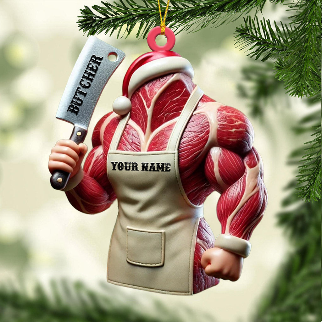 Blisscorners Butcher Christmas Ornament, Personalized Ornament2D Flat LM2211