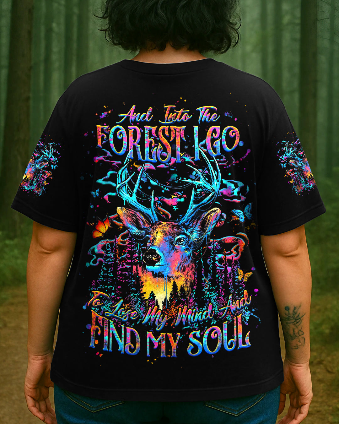 BLISSCORNERS AND INTO THE FOREST I GO DEER ALL OVER PRINT