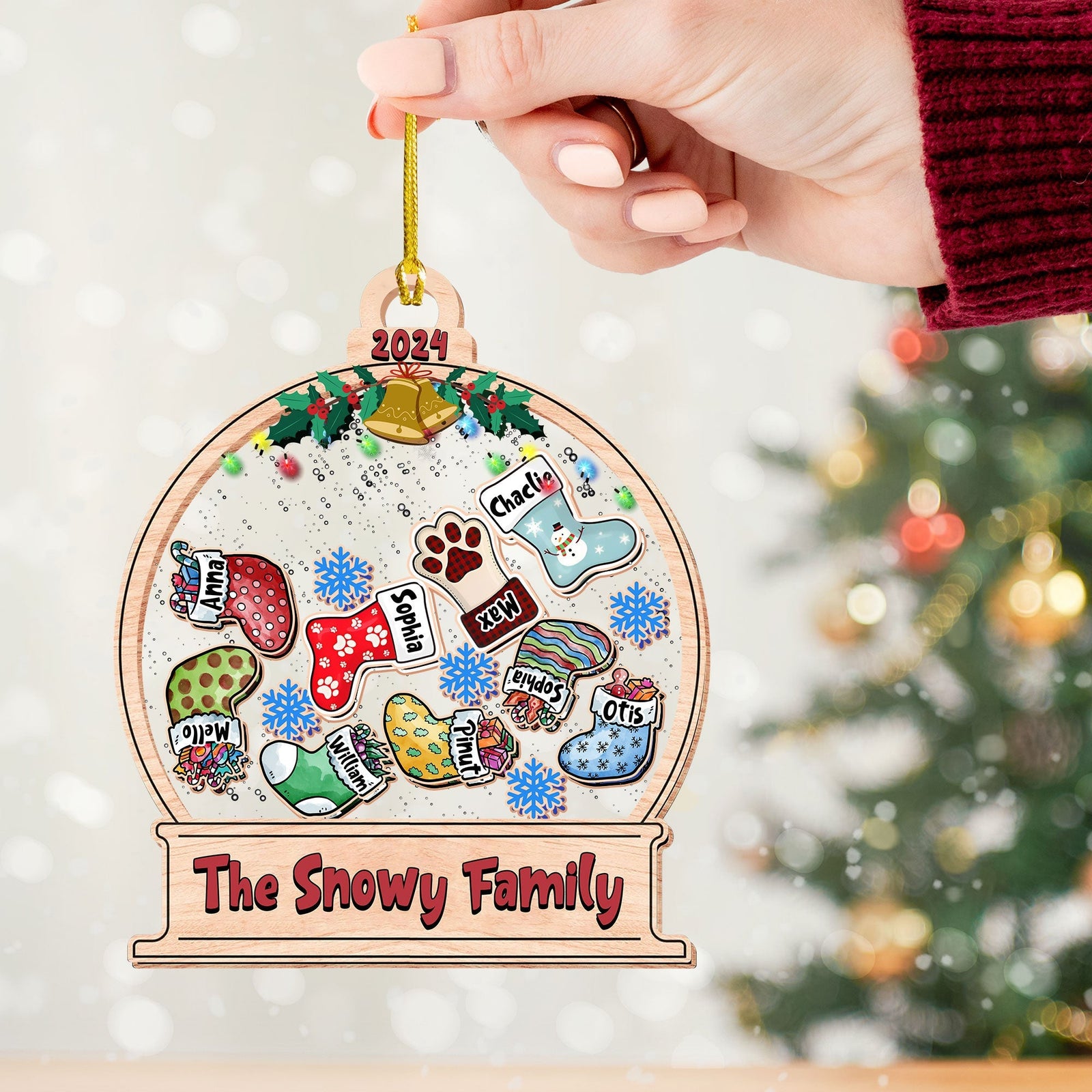 Blisscorners Personalized Shaker Ornament - Our Family - Custom Shaker Ornament2D Flat LM2211