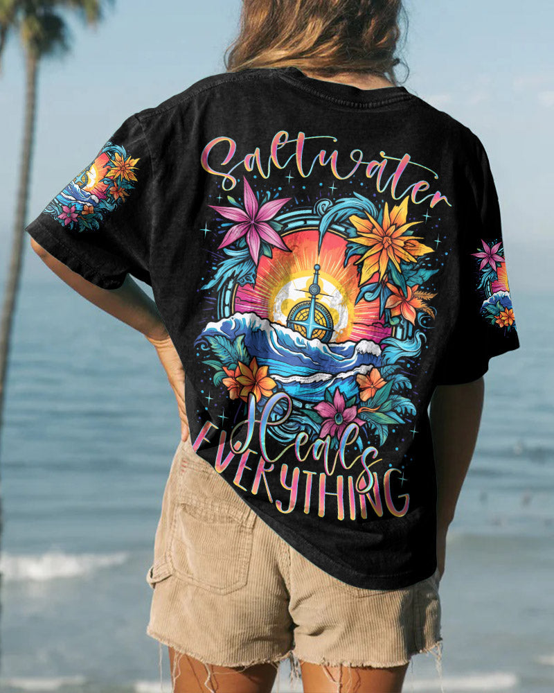 BLISSCORNERS SALTWATER HEALS EVERYTHING COMPASS ALL OVER PRINT