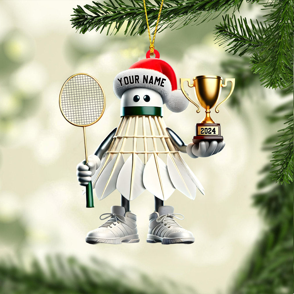 Blisscorners Badminton Champion Decor Christmas Ornament, Personalized Ornament2D Flat LM2211