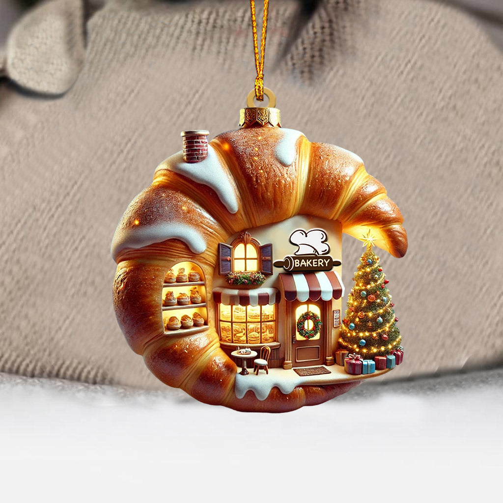Blisscorners Croissant Shop Home Decor Christmas Ornament, Personalized Ornament2D Flat LM2211