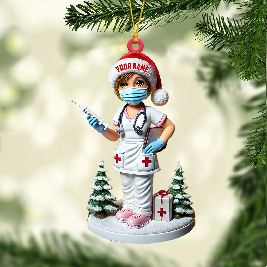 Blisscorners Nurse Christmas Ornament, Personalized Ornament2D Flat LM2211