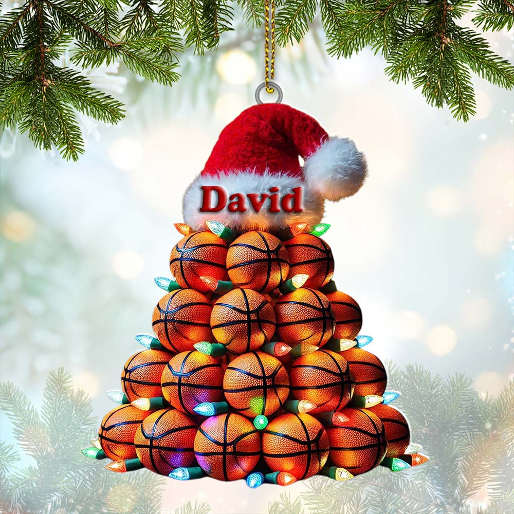 Blisscorners Custom Name Basketball Ornament, Basketball Lover Christmas Gift2D Flat LM2211