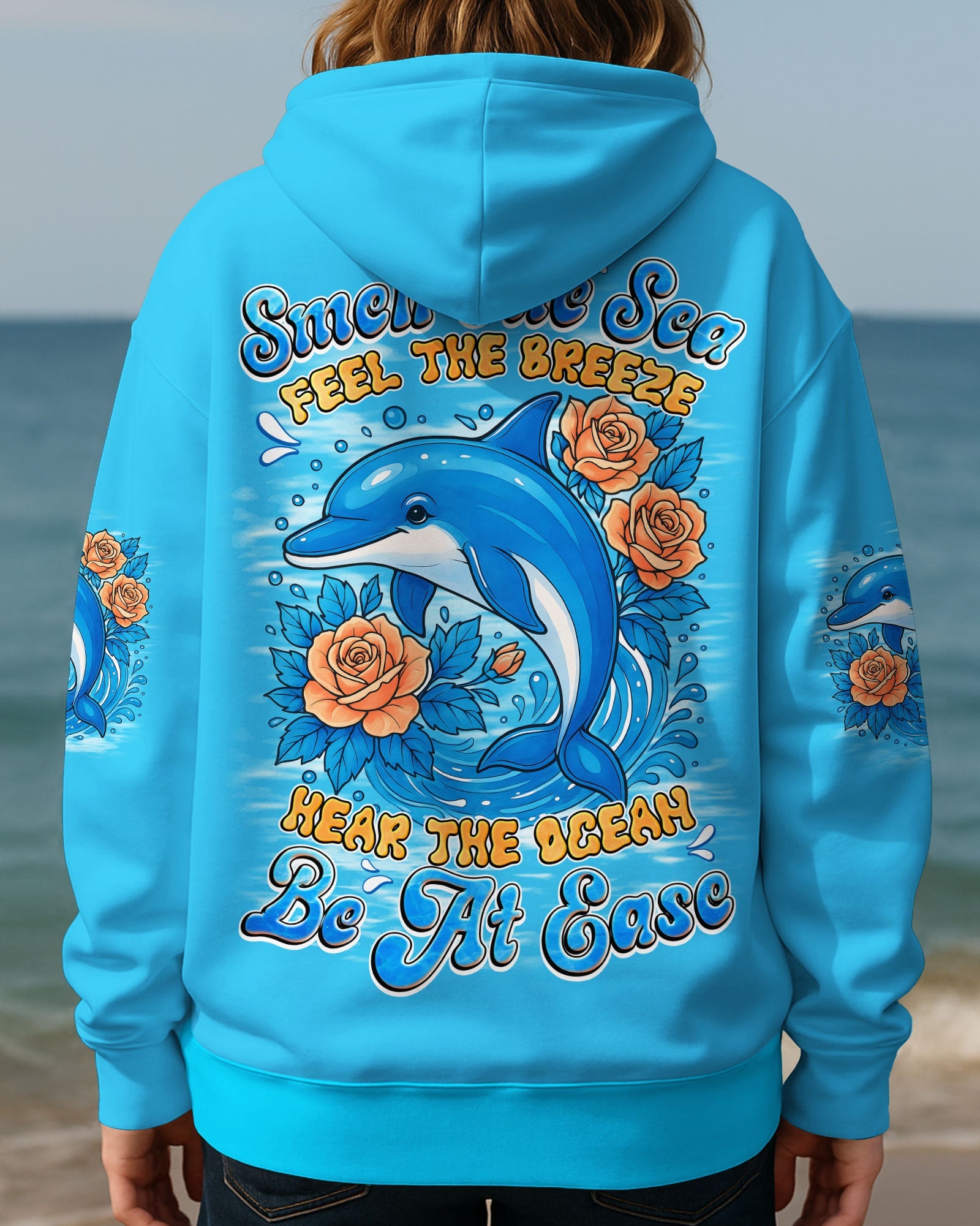 BLISSCORNERS SMELL THE SEA FEEL THE BREEZE DOLPHIN ALL OVER PRINT