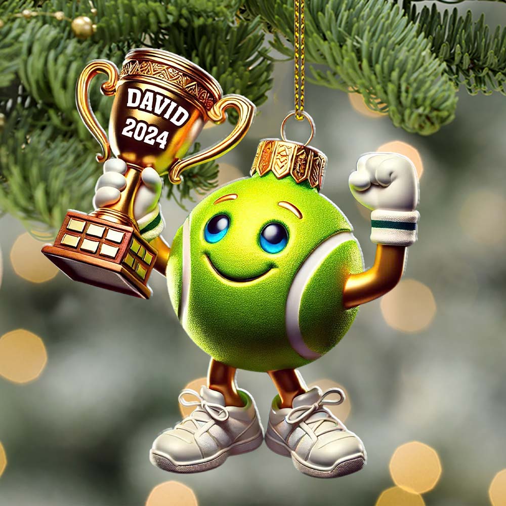 Blisscorners Custom Name Tennis Ornament, Tennis Lover Christmas Gift2D Flat LM2111