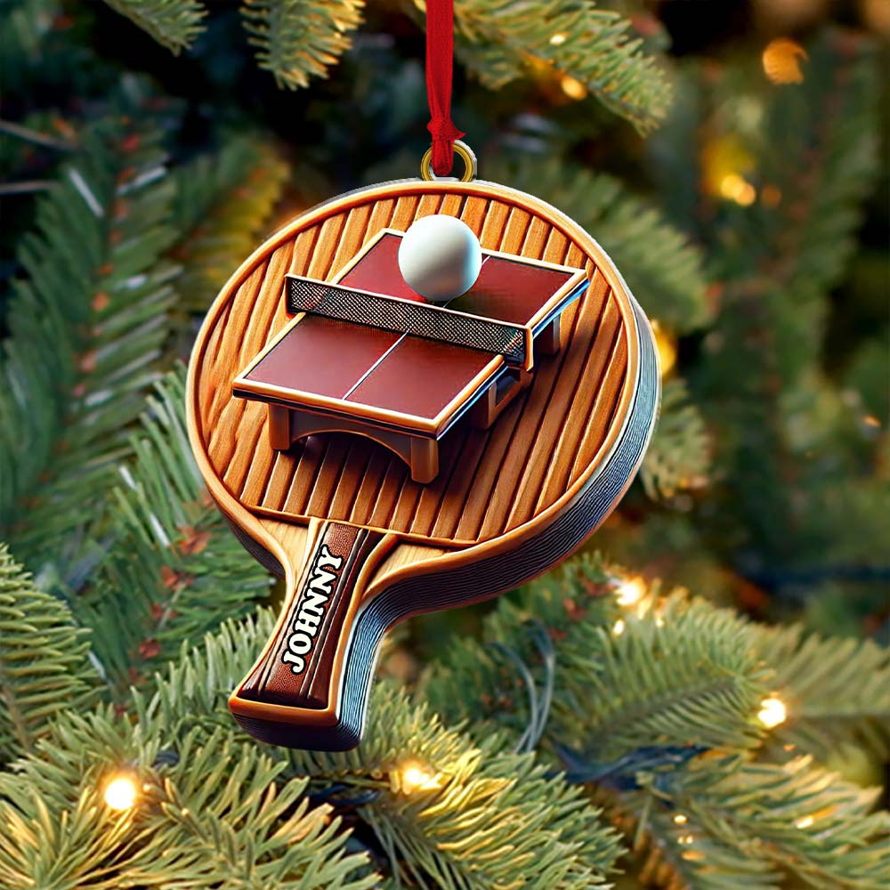 Blisscorners Custom Name Ping Pong Ornament, Christmas Gift for Ping Pong Lover2D Flat LM2211