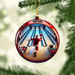 Blisscorners Bowling Santa Decor Christmas Ornament, Personalized Ornament2D Flat LM2211