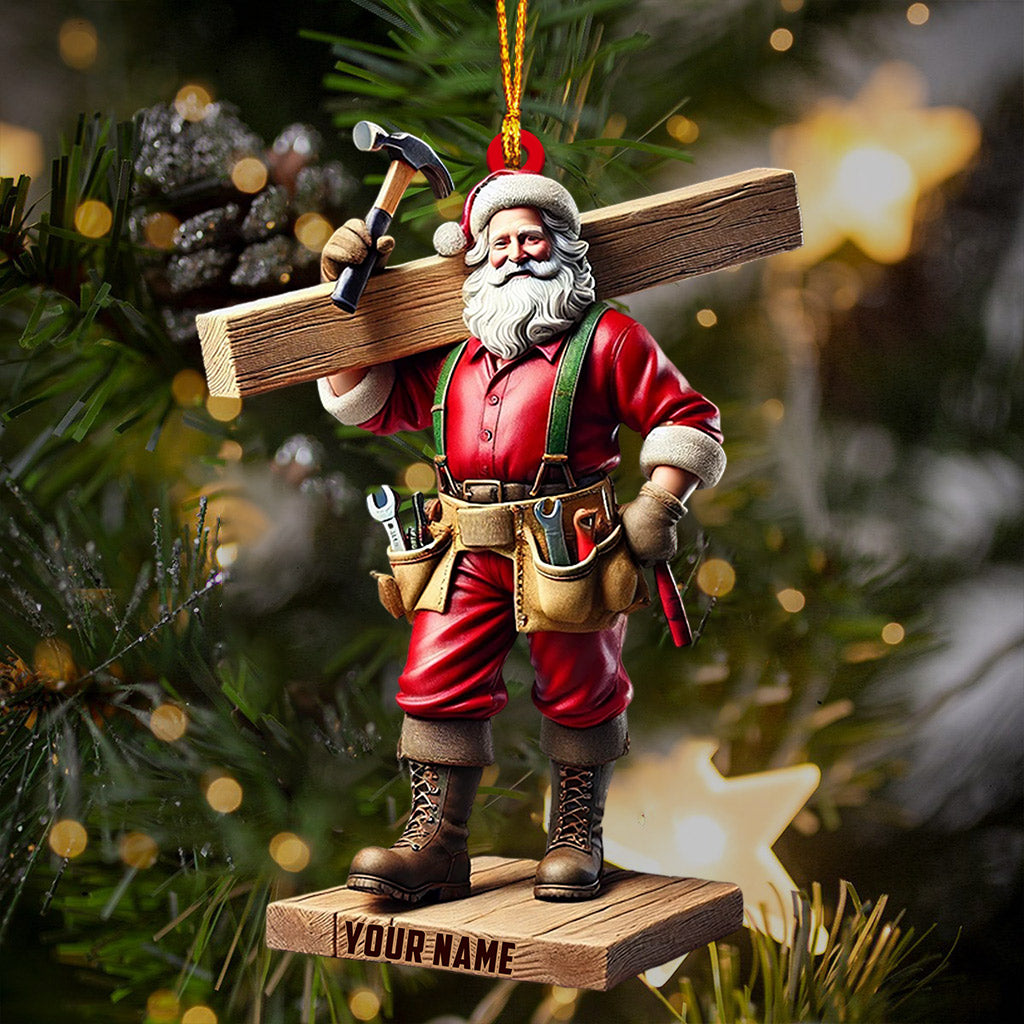 Blisscorners Carpenter Santa Christmas Ornament, Personalized Ornament2D Flat LM2211