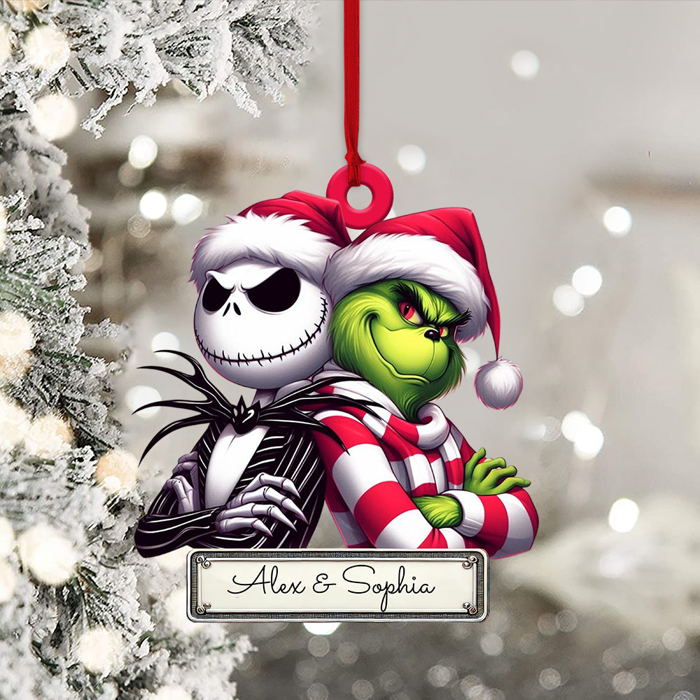 Blisscorners Custom Ornament, Couple ELF Ornament, Christmas Decor2D Flat LM2211