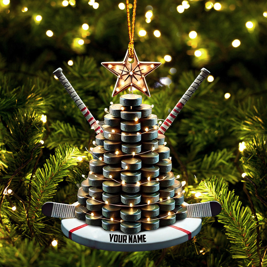 Blisscorners Hockey Tree Christmas Ornament, Personalized Ornament2D Flat LM2211