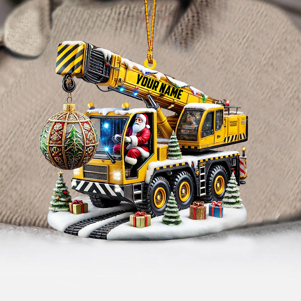 Blisscorners Crane Santa Christmas Ornament, Personalized Ornament2D Flat LM2211