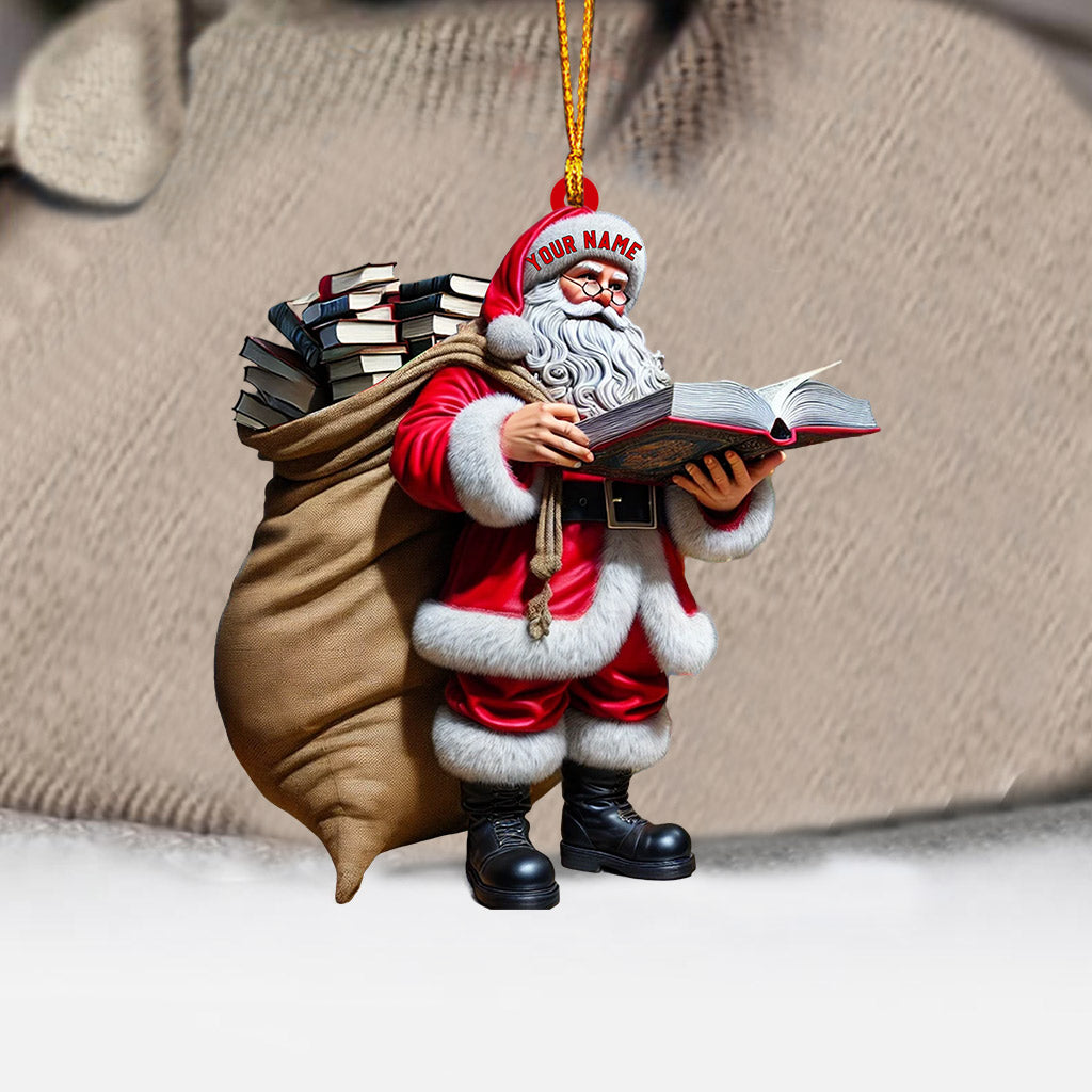 Blisscorners Book Santa Christmas Home Decor Christmas Ornament, Personalized Ornament2D Flat LM2211