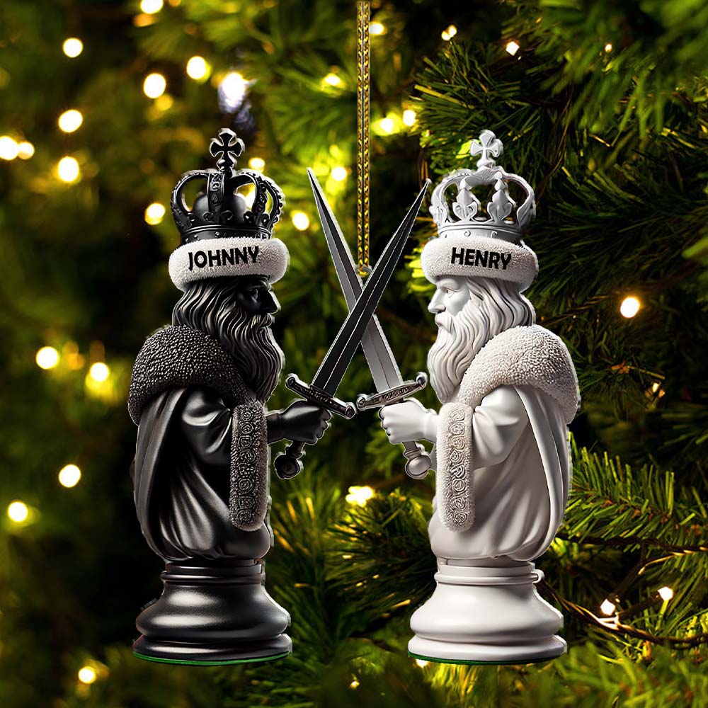 Blisscorners Custom Name Chess Ornament, Chess Lover Christmas Gift2D Flat LM2111