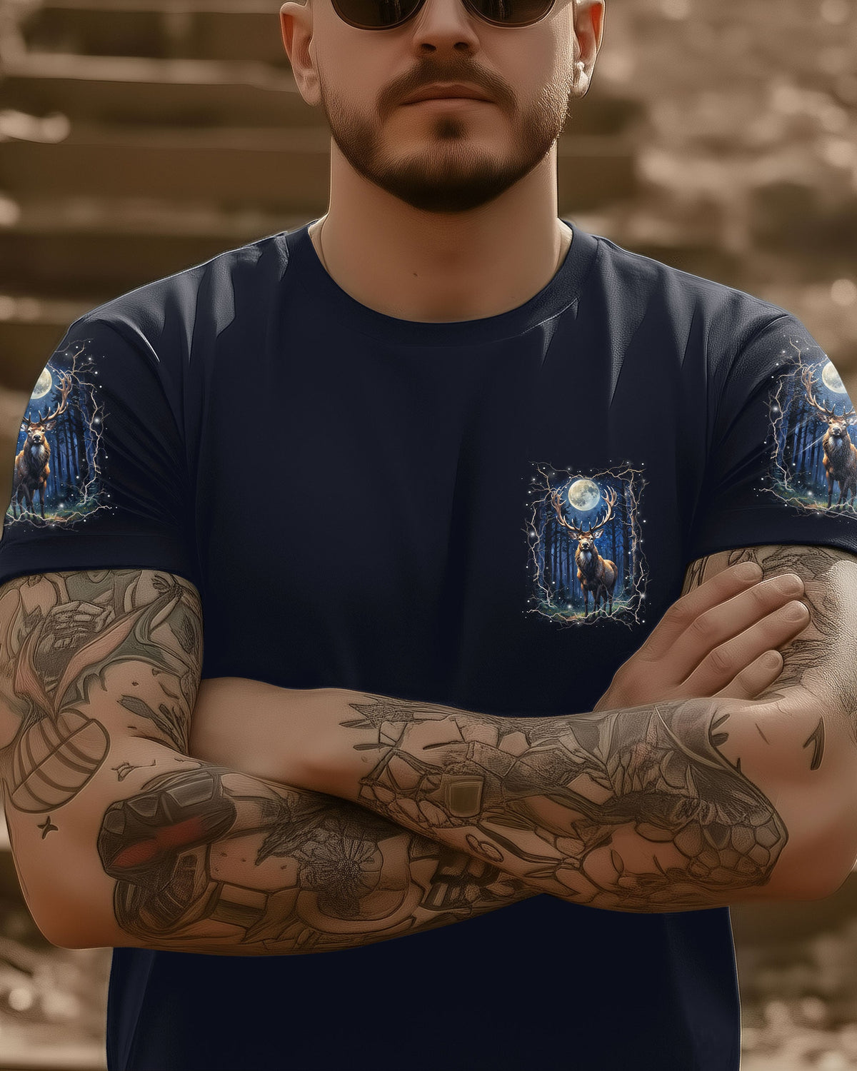 BLISSCORNERS HELLO DARKNESS MY OLD FRIEND DEER ALL OVER PRINT