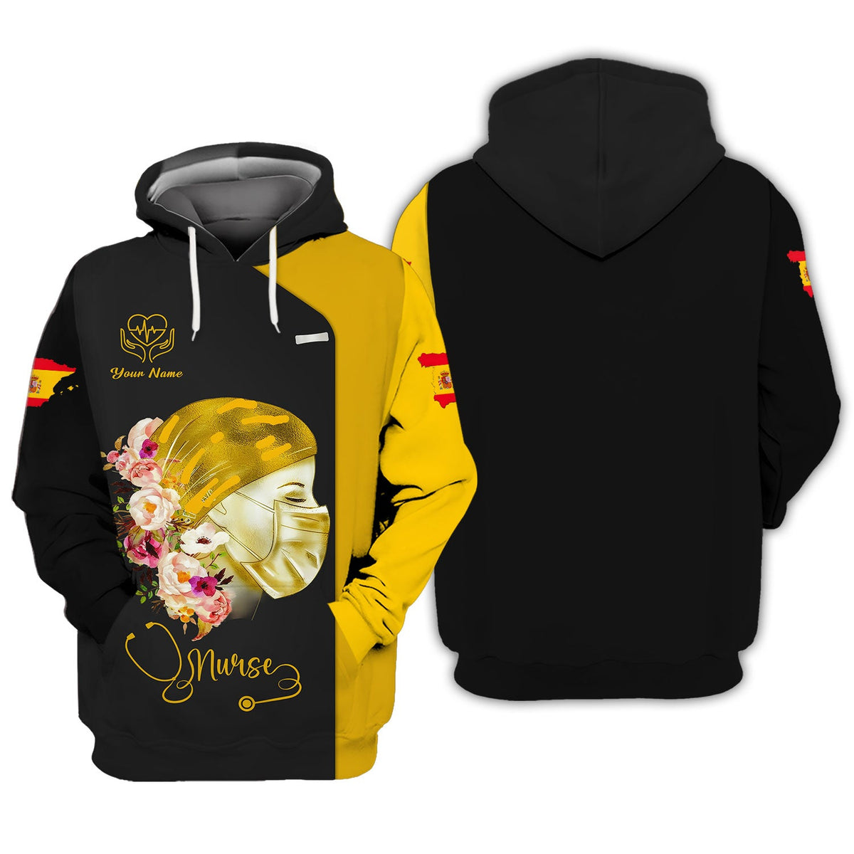 Blisscorners Personalized Nurse Shirt - Floral Compassion and Care