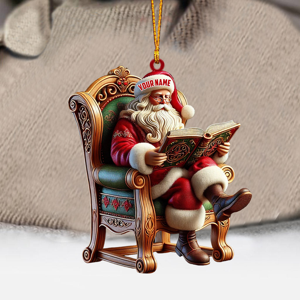 Blisscorners Santa Reading Book Christmas Ornament, Personalized Ornament2D Flat LM2211