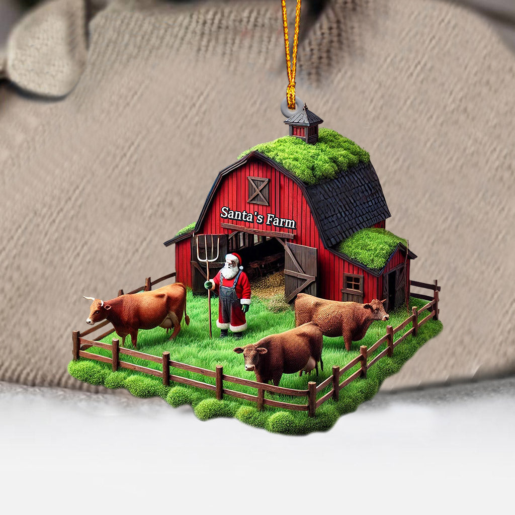 Blisscorners Santa's Farm Christmas Ornament, Personalized Ornament2D Flat LM2211