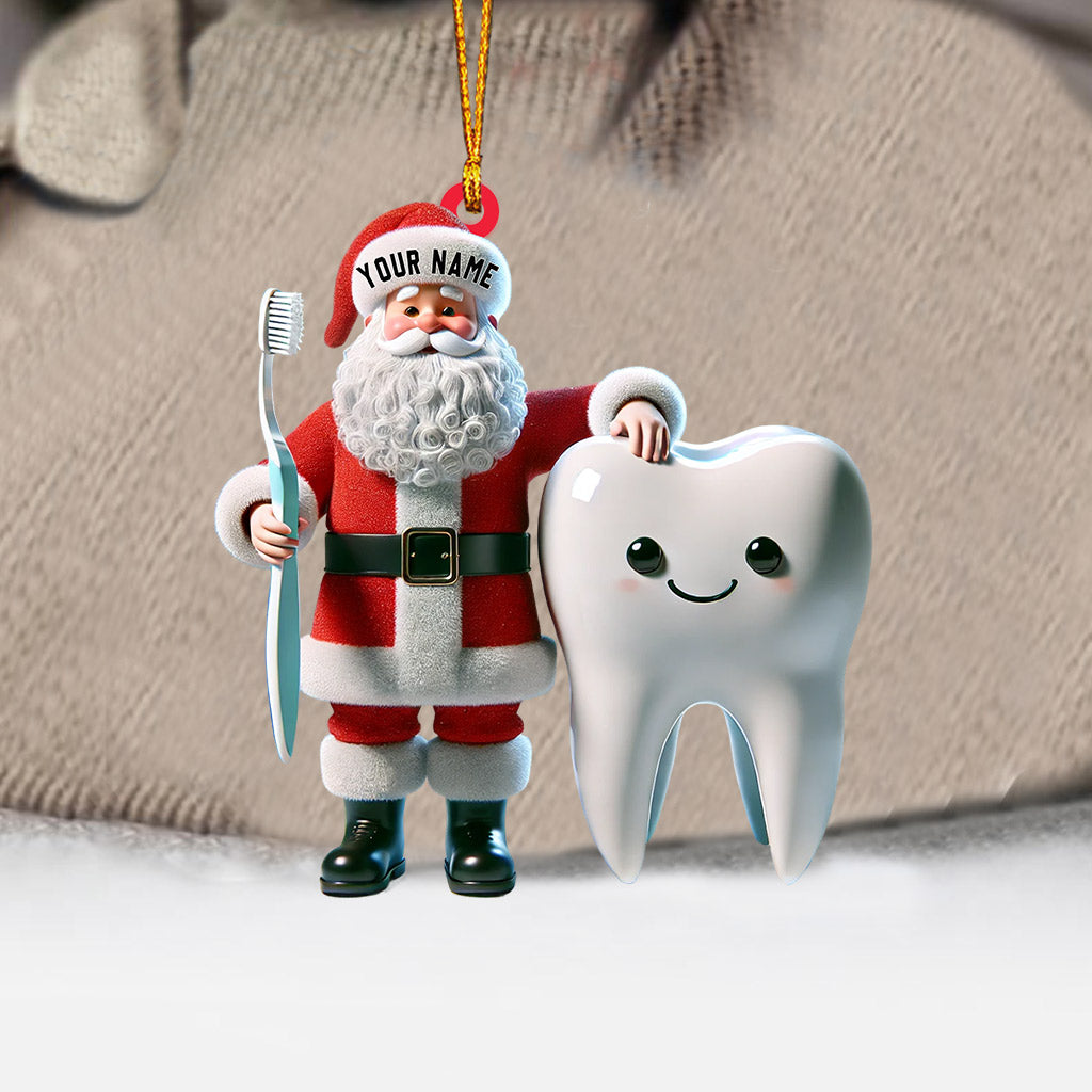Blisscorners Santa Dentist Christmas Home Decor Christmas Ornament, Personalized Ornament2D Flat LM2211