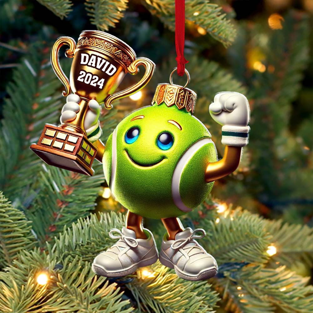 Blisscorners Custom Name Tennis Ornament, Tennis Lover Christmas Gift2D Flat LM2111