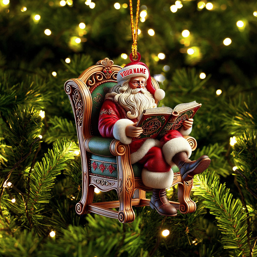 Blisscorners Santa Reading Book Christmas Ornament, Personalized Ornament2D Flat LM2211