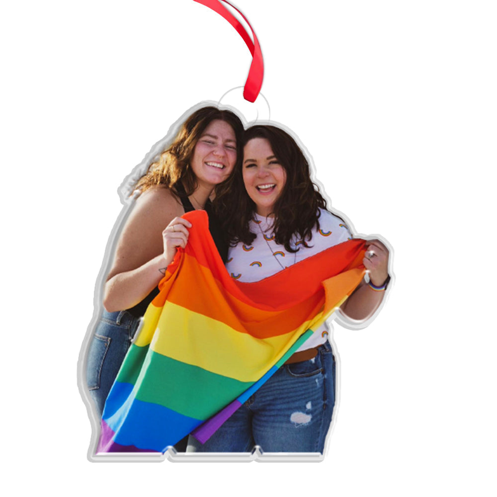 Blisscorners Gift For LGBTQ - LGBTQ Family Photo - Custom Photo, Personalized Acrylic Ornament - Family Gift2D Flat LM2111