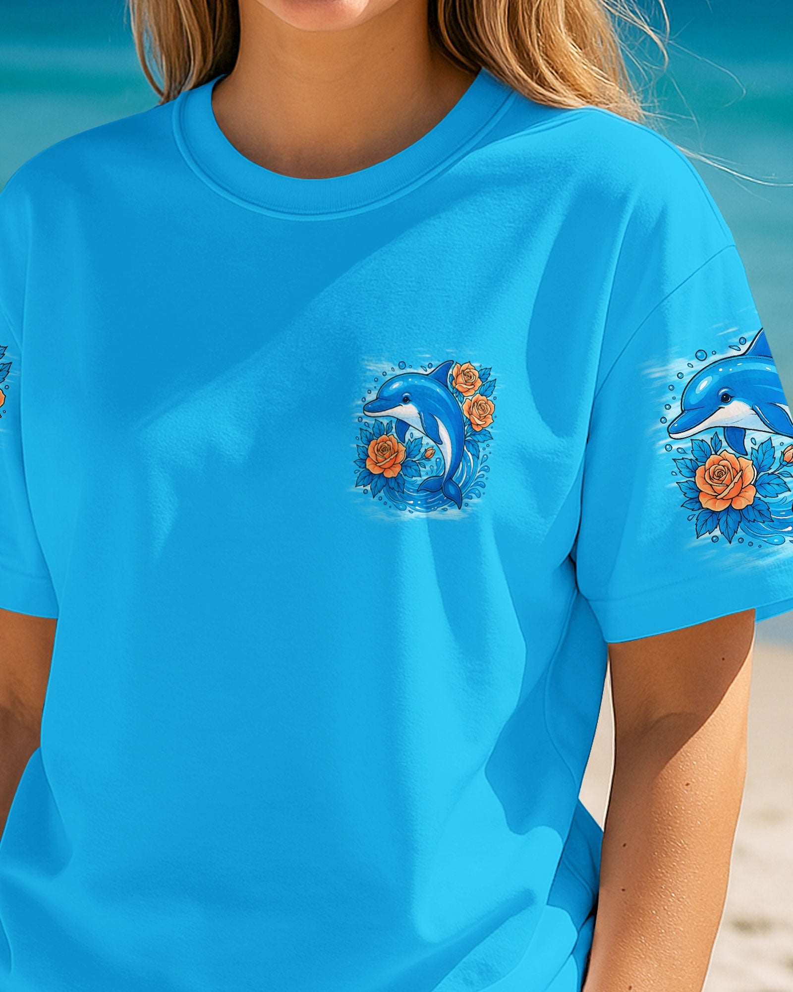 BLISSCORNERS SMELL THE SEA FEEL THE BREEZE DOLPHIN ALL OVER PRINT