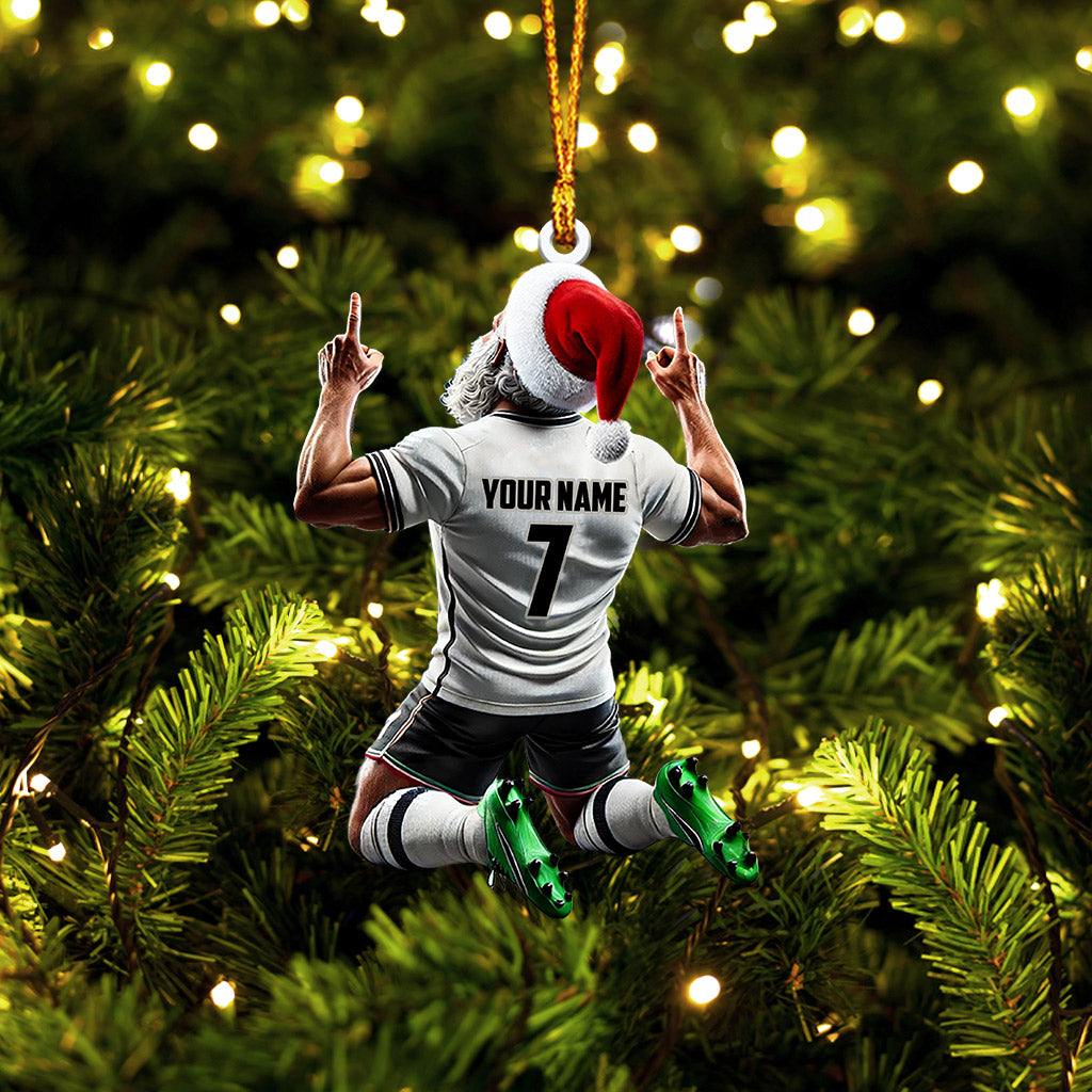 Blisscorners Santa Football Player Christmas Ornament, Personalized Ornament2D Flat LM2211
