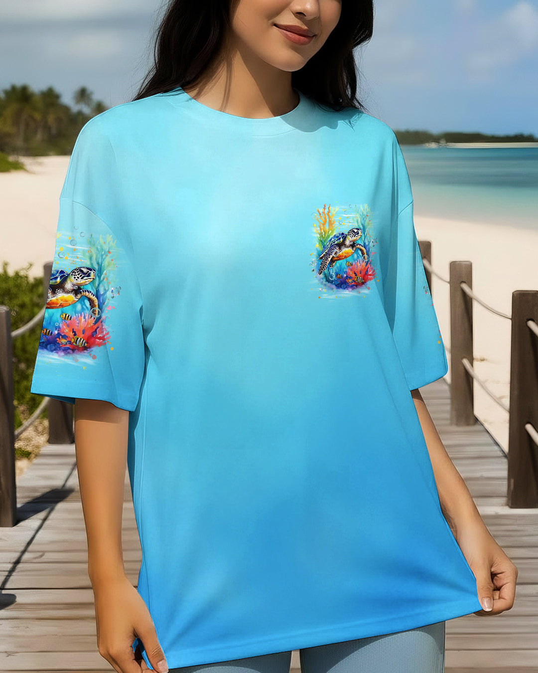 BLISSCORNERS SALTWATER HEALS EVERYTHING TURTLE ALL OVER PRINT