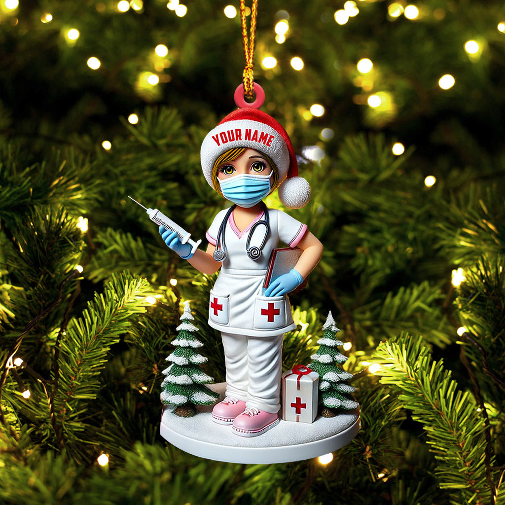 Blisscorners Nurse Christmas Ornament, Personalized Ornament2D Flat LM2211