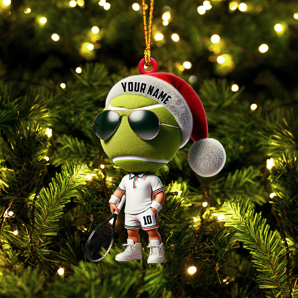 Blisscorners Cool Tennis Player Christmas Ornament, Personalized Ornament2D Flat LM2211
