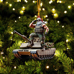 Blisscorners Army Santa Home Decor Christmas Ornament, Personalized Ornament2D Flat LM2211