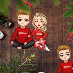 Blisscorners Christmas Couple - Custom Photo And Names, Personalized Acrylic Ornament - Gift For Christmas, Family Gift, Gift For Couple2D Flat LM2111