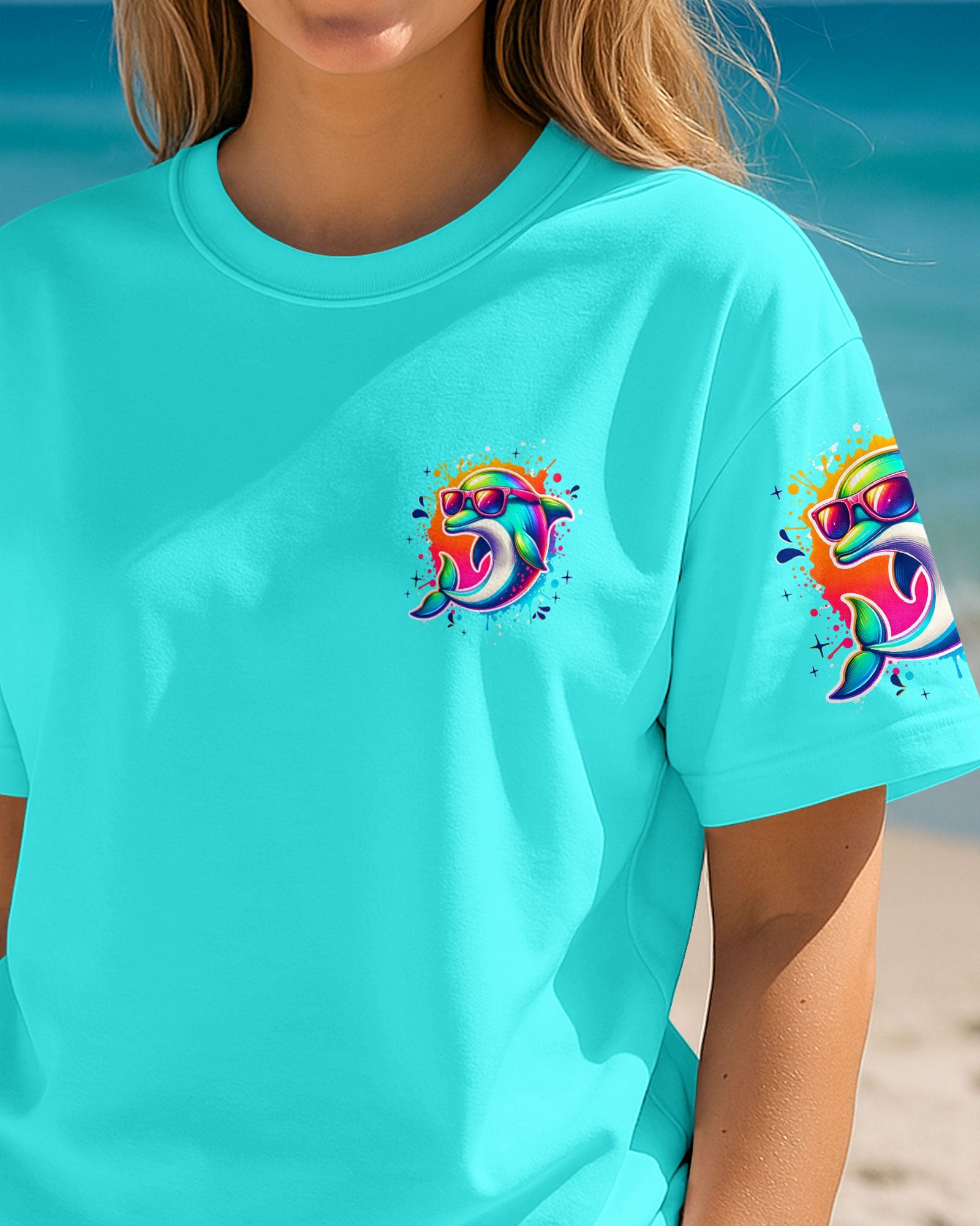 BLISSCORNERS SMELL THE SEA FEEL THE BREEZE DOLPHIN ALL OVER PRINT