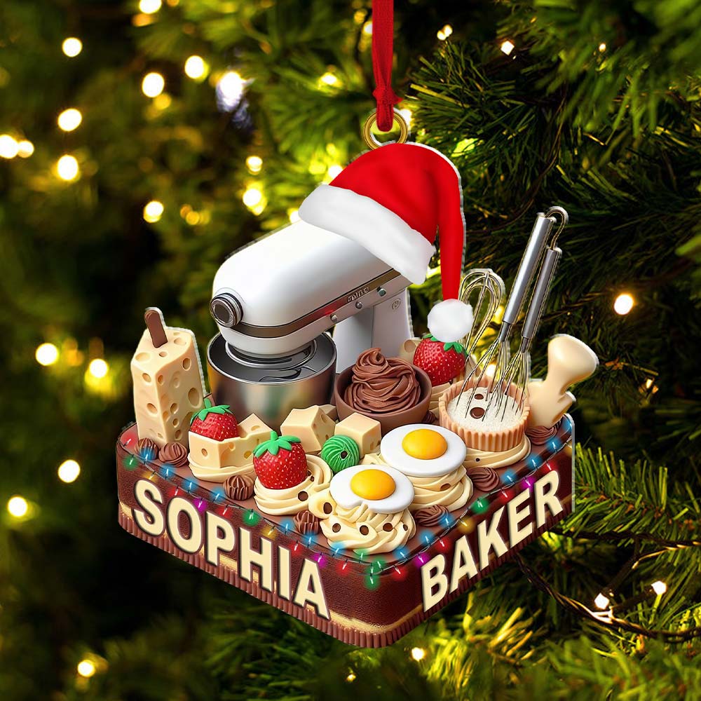 Blisscorners Making Cake Christmas Ornament, Personalized Ornament2D Flat LM2211