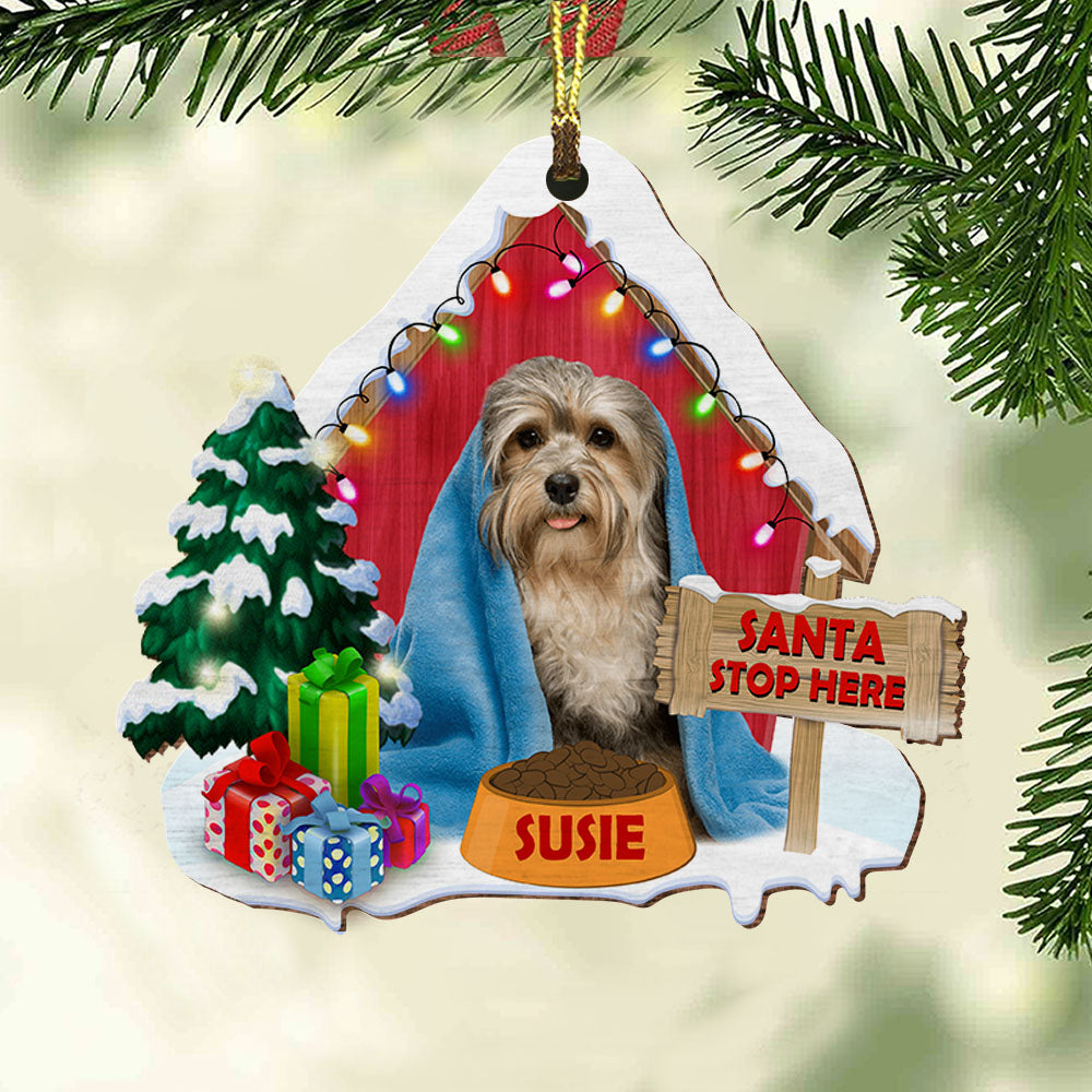 Blisscorners Pet Christmas House - Custom Photo And Name - Personalized Custom Shaped Wooden Ornament, Christmas Gift2D Flat LM2111