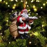 Blisscorners Book Santa Christmas Home Decor Christmas Ornament, Personalized Ornament2D Flat LM2211