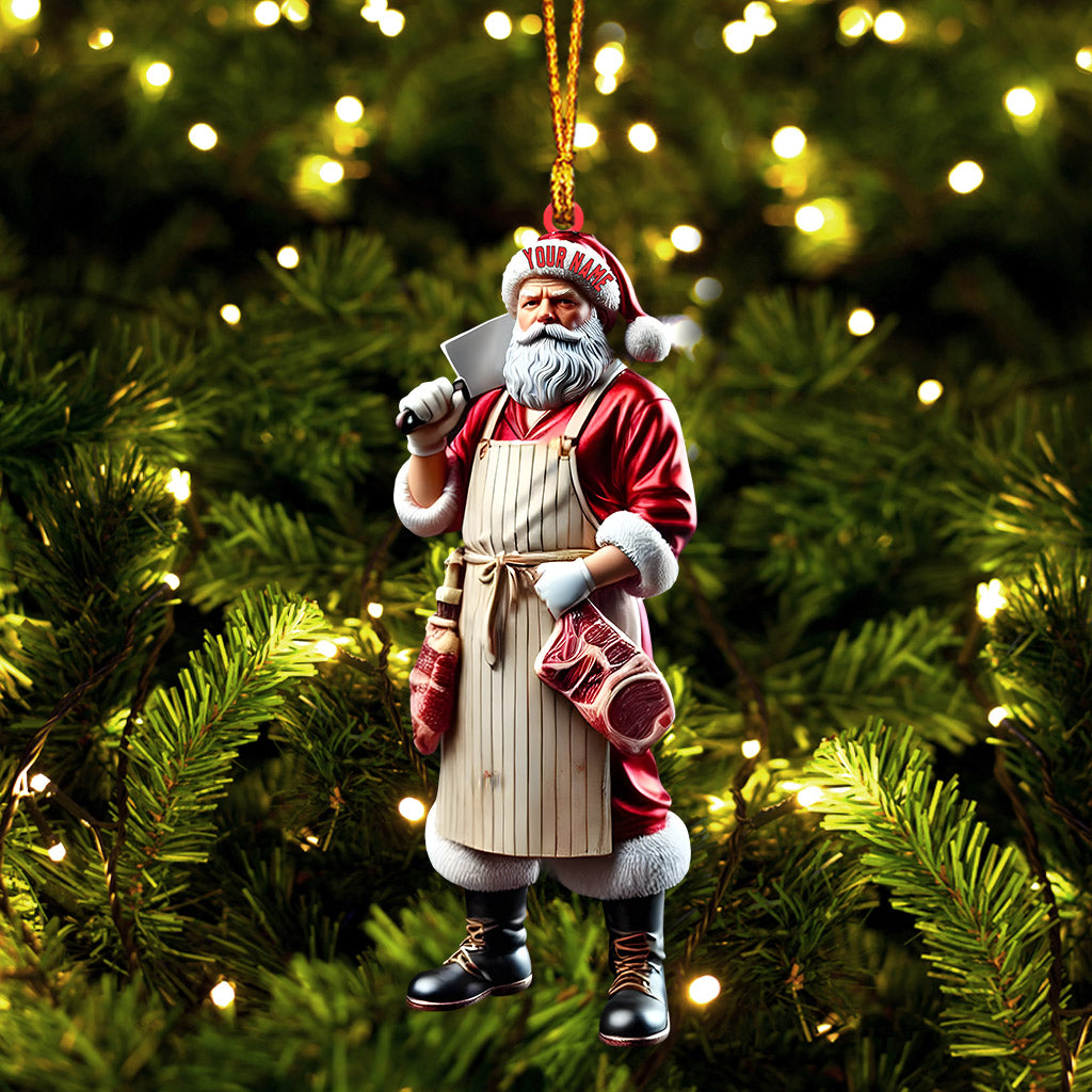 Blisscorners Butcher Santa Home Decor Christmas Ornament, Personalized Ornament2D Flat LM2211