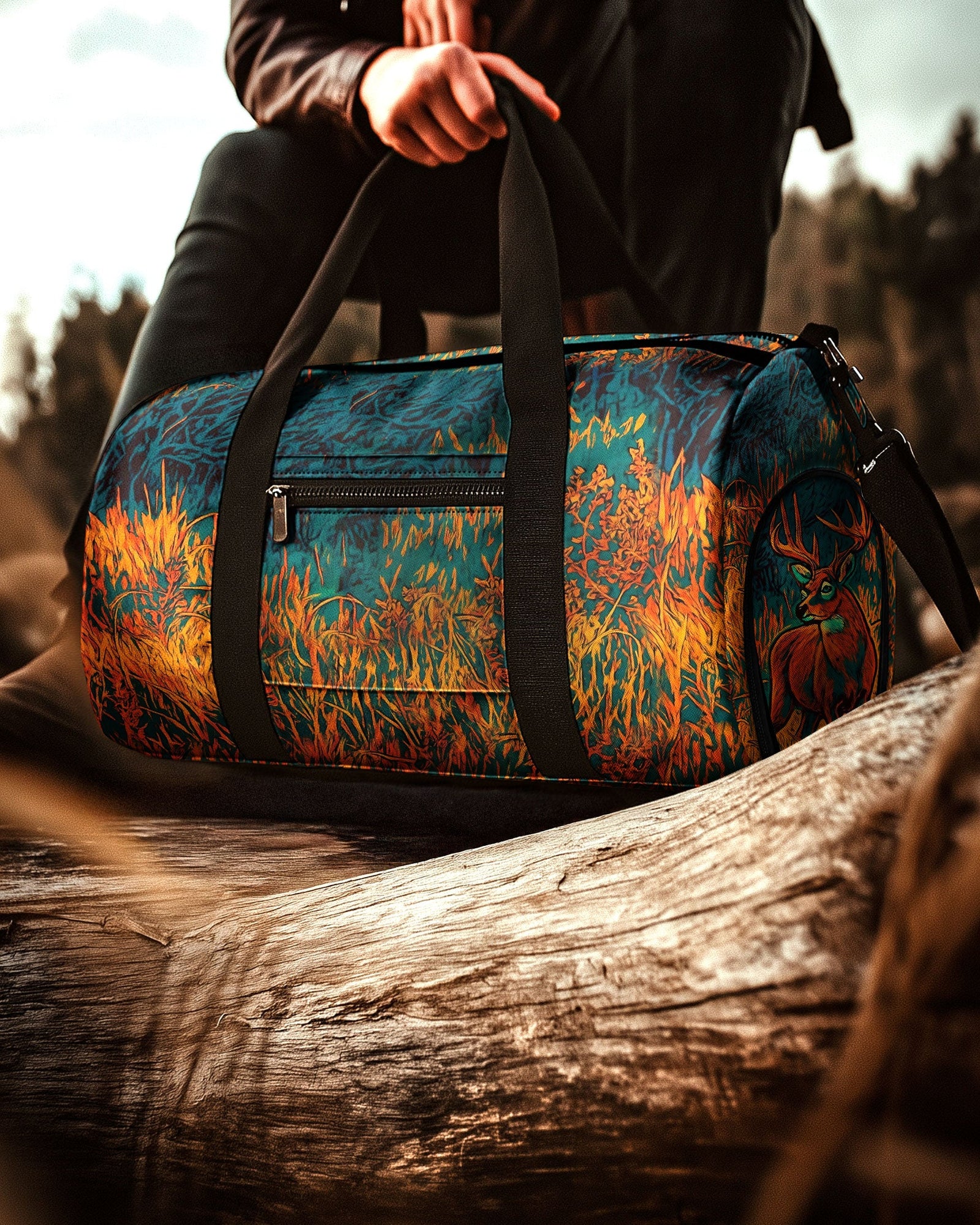 BLISSCORNERS DEER FOREST PAINTING TRAVELLING BAG