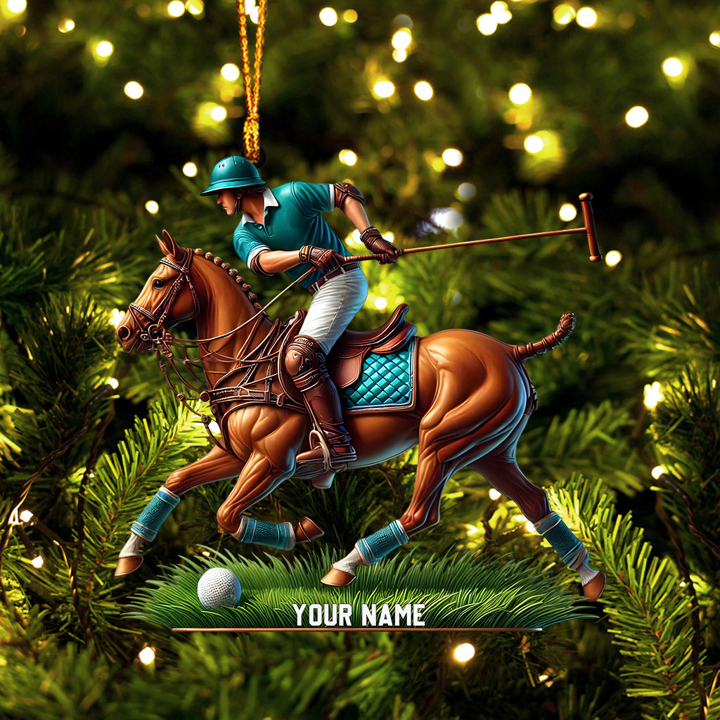 Blisscorners Polo Player Decor Christmas Ornament, Personalized Ornament2D Flat LM2211