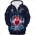 Blisscorners Personalized Nurse Shirt - Heartbeat & Stethoscope Graphic | Comfort Fit Medical Tee