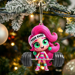 Blisscorners Chibi Girl Weightlifting Christmas Home Decor Christmas Ornament, Personalized Ornament2D Flat LM2211