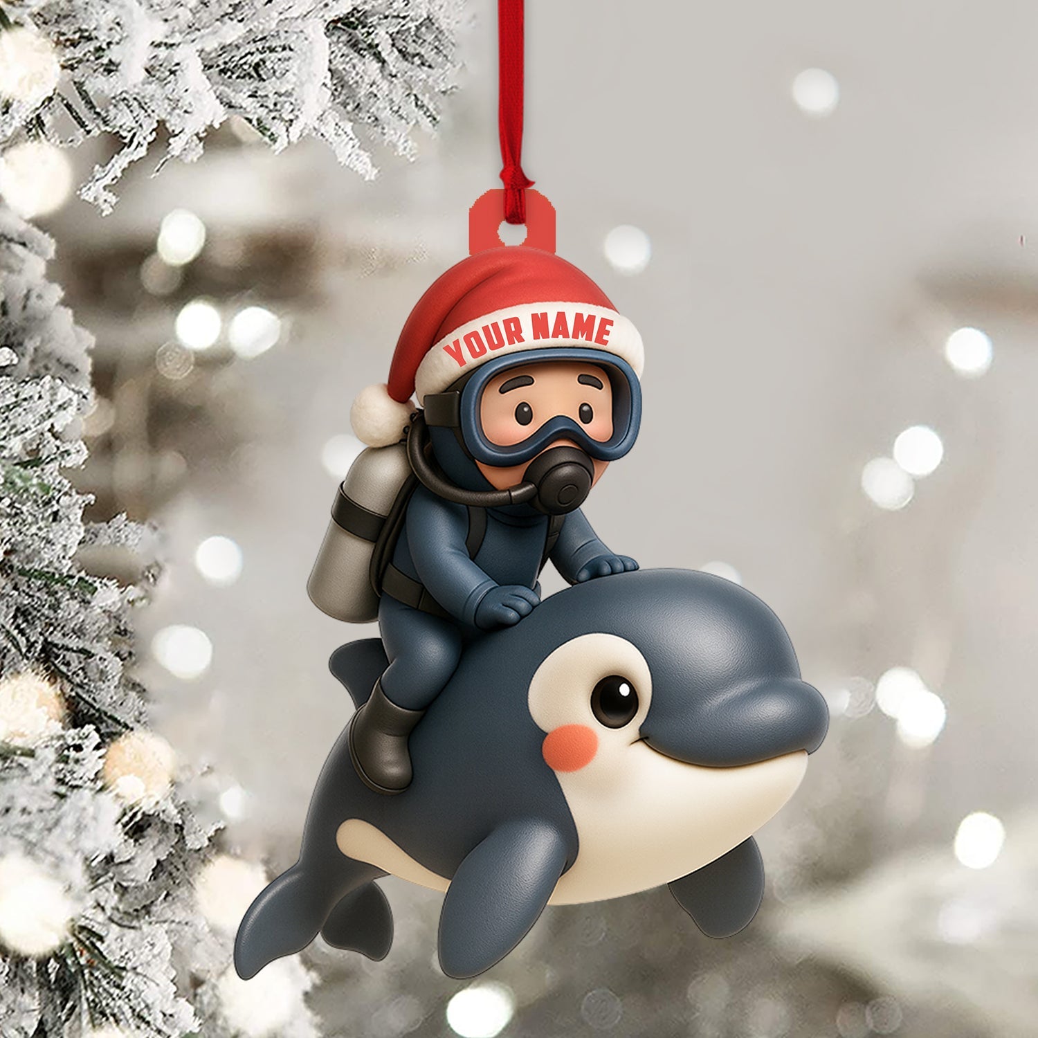 Blisscorners Diver, Home Decor, Christmas Ornament, Personalized Ornament42D Flat LM2111
