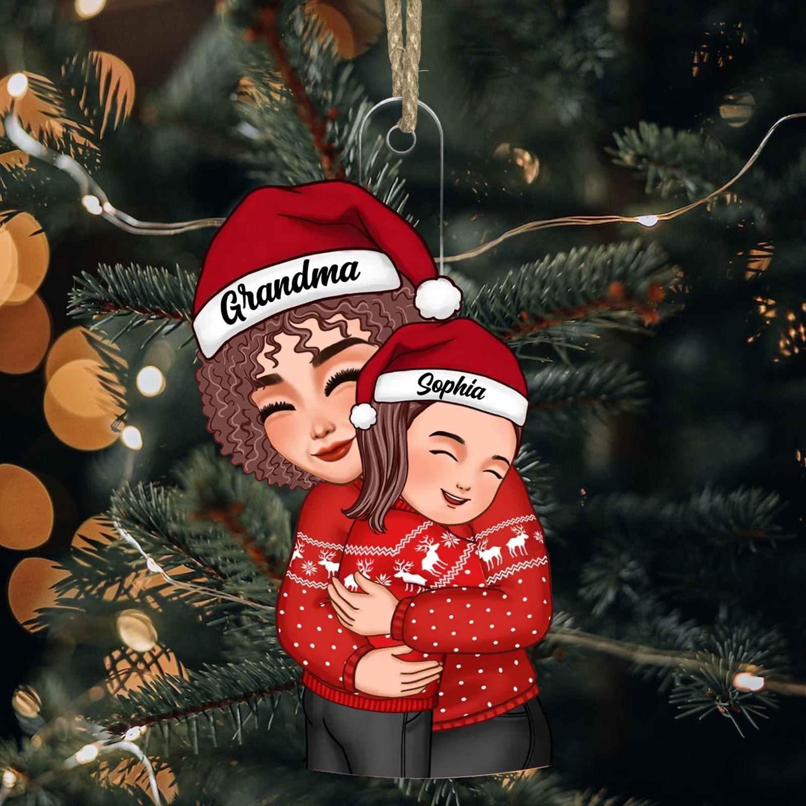Blisscorners Grandma Hugging Kid Baby Custom Appearances And Names2D Flat LM2111